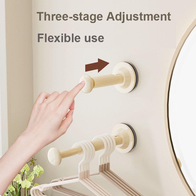 No Drill Suction Cup Hanger Storage Rack Retractable Adjustable Durable Space-Saver For Home Office Organization
