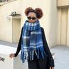 Autumn and Winter Warm Scarf Women's Mohair Thickened Scarf Versatile Scarf Fashion Shawl Outside
