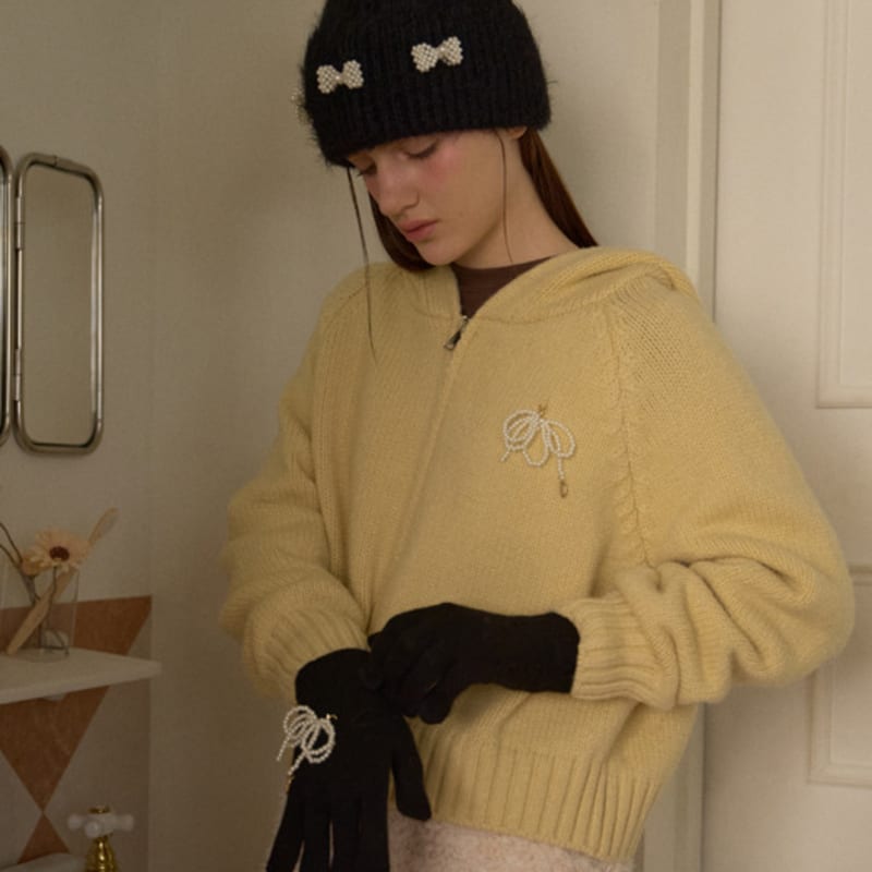 Летерие ПЕРЧАТКИ ANGORA RIBBON_ЧЕРНЫЕ