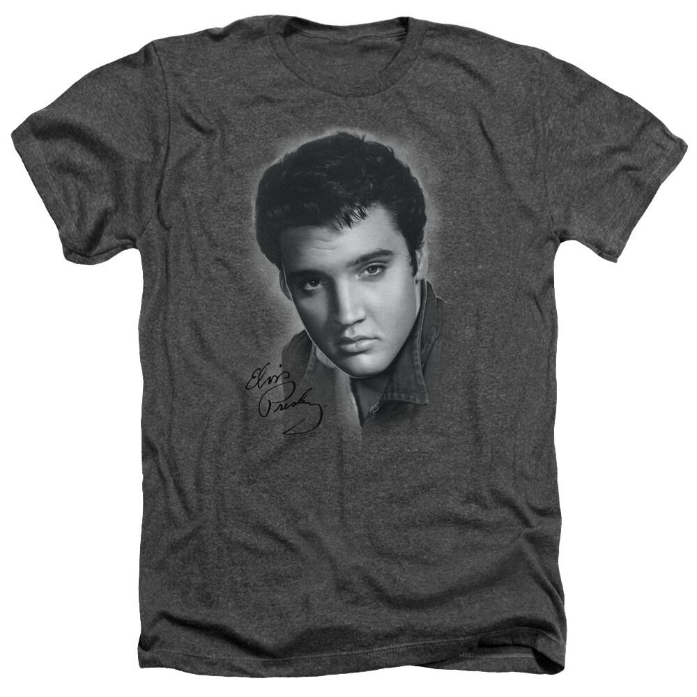 T-ShirtELVIS PRESLEY GREY PORTRAIT Licensed Adult Men's Heather Band Tee Shirt SM-3XL