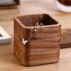 Walnut wood Cotton Swab Jar with Cover Dental Floss Box Desktop Toothpick Box  Tooth Supply