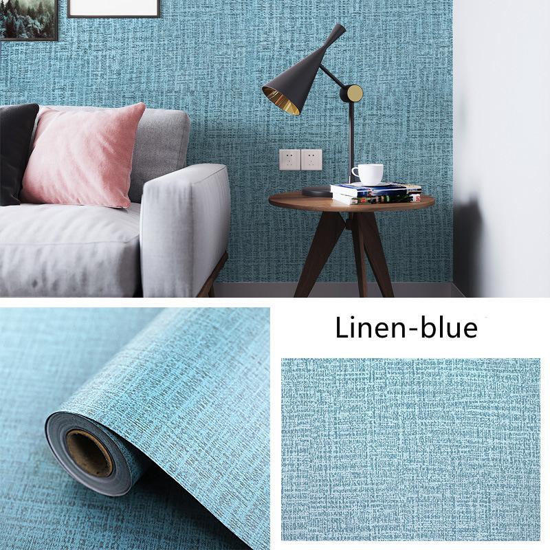 Льняной узор Самоклеящиеся обои Утолщенные водонепроницаемые наклейки Имитация льняных обоев Самоклеящиеся наклейки для стен дома