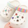 Shoe Charms Pins for Sandals Love Colorful Gemstone Crystal Drill Shoes Decoration Flower Buckle Shoes Accessories 1PC