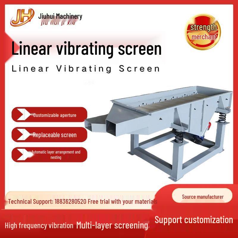 Double Layer Food Grade Stainless Steel Linear Vibrating Screen for Grain and Tea Impurity Filtration
