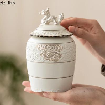 Керамическая банка для хранения чая с крышкой Dragon, герметичная влагостойкая банка, бутылка для хранения чая, банка для чая, контейнер для еды, органайзер