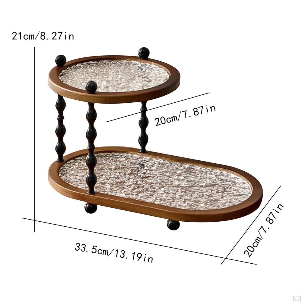 Bathroom Counter Organizer 2 Tier Retro Perfume Skincare Storage Shelf,Makeup for Desktop