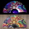 Kung Fu Fan Uv Ink Printing Fluorescent Fan Bamboo Bone Folding Fan For Festival Dance Party