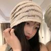 Stacked Hat, Female, Thin, Breathable Cotton and Linen, Cold Hat, Japanese Style, Knitted Hollow Out, Big Head Circumference, Small Face, Toe Cap