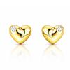 14K Gold Plated Stainless Steel Stud Earrings, Hearts Kst3634