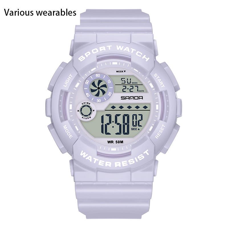 Новые детские часы с ручным механизмом, многофункциональные спортивные, водонепроницаемые, для студентов, для мужчин и женщин, с будильником, светящиеся часы