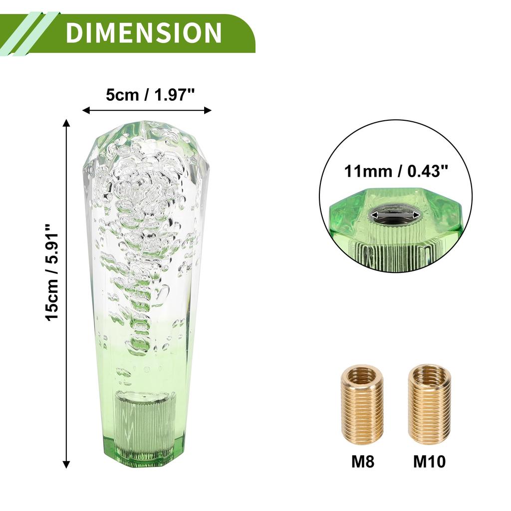 HOPESPANNER Алмазный двухцветный хрустальный набалдашник рычага переключения передач Акриловый набалдашник рычага переключения передач 2 адаптера для автоматических и механических транспортных средств Whi