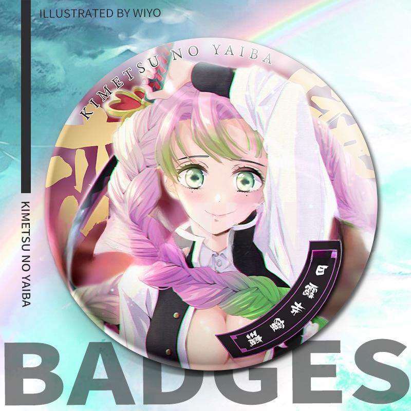 58-миллиметровые лазерные значки с товарами из аниме «Убийца демонов»: Значки Tanjiro, Zenitsu, Giyu и Muichiro Tokito — идеальны в качестве аксессуаров и украшений для костюмов