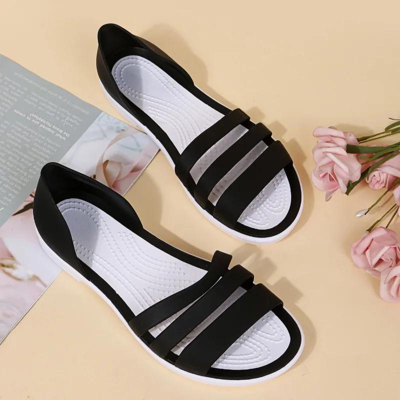 Ladies Shoes   Cover Heel Women's Sandals Outdoor Casual Sandals Women Round Toe Low Heel Open Toe Shoes Women