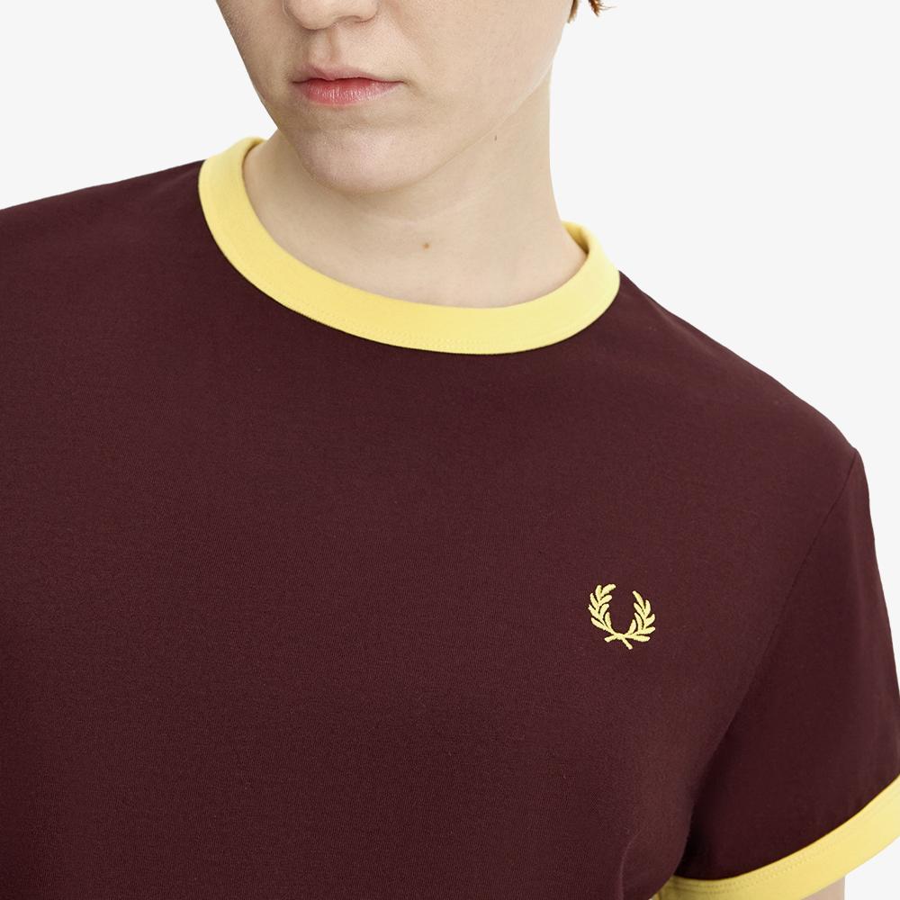 Fred Perry [Женская] Укороченная футболка-рингер - Бордовый Afpf2619163-597