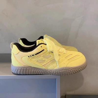 Женские кожаные макароны новые весенне-осенние туфли на платформе в стиле кэжуал ретро дышащие кеды