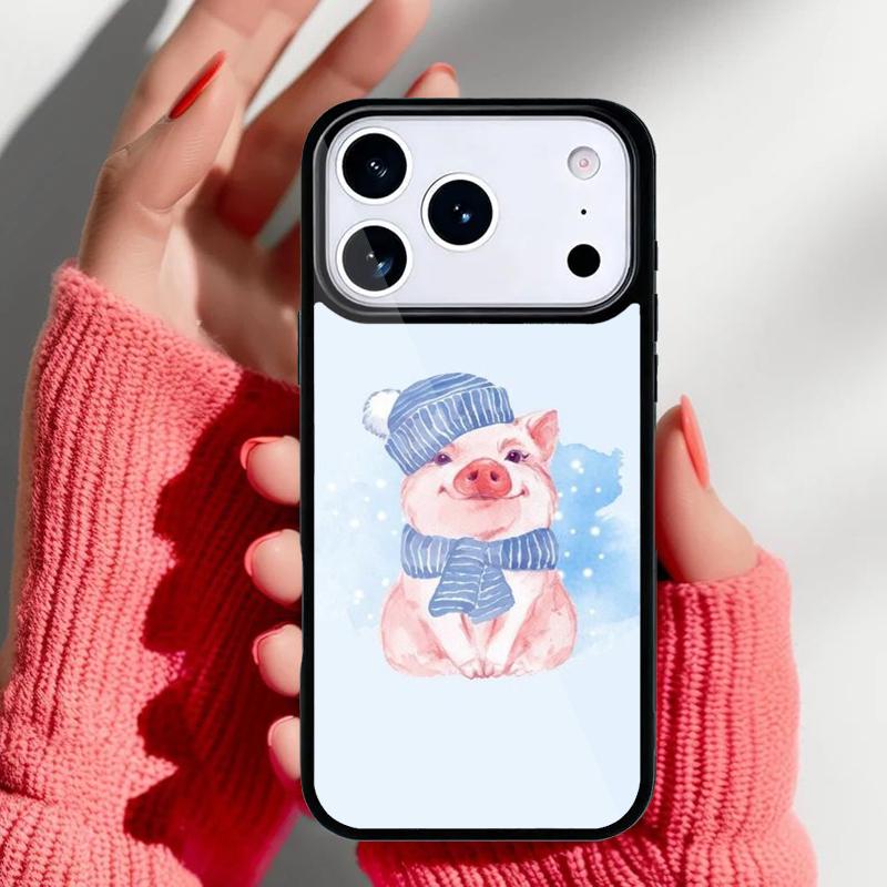 Милый чехол для телефона со свиньей для iPhone 17 16 15 14 13 Pro Max Задняя крышка для 12 11 Pro Coque