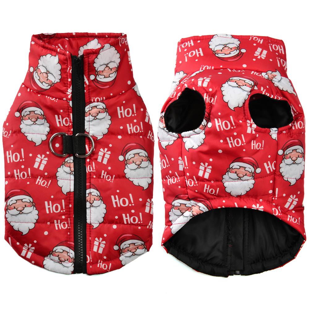 Рождественский костюм для собаки, зимняя теплая куртка для маленьких собак, кошек, жилет, пальто, одежда для домашних животных, милый принт с изображением лося, водонепроницаемый пуловер для щенков