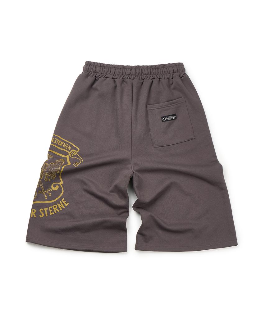 FREEMARIO Heraldic Symbol Bermuda Sweatpants [Charcoal]
