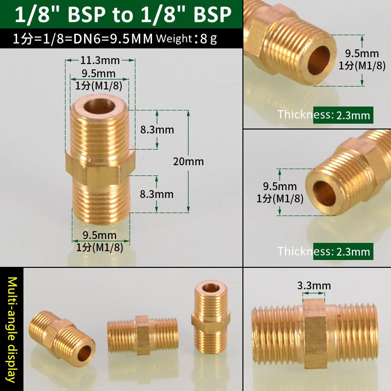Латунный трубный шестигранный ниппельный фитинг 1/8" 1/4" 3/8" 1/2" 3/4" 1" BSP наружная резьба быстроразъемный адаптер соединитель для воды нефти газа