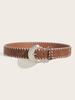 Korean Style Pu Leather Belt For Women With Vintage Handcrafted Rope Detailing For Daily Use