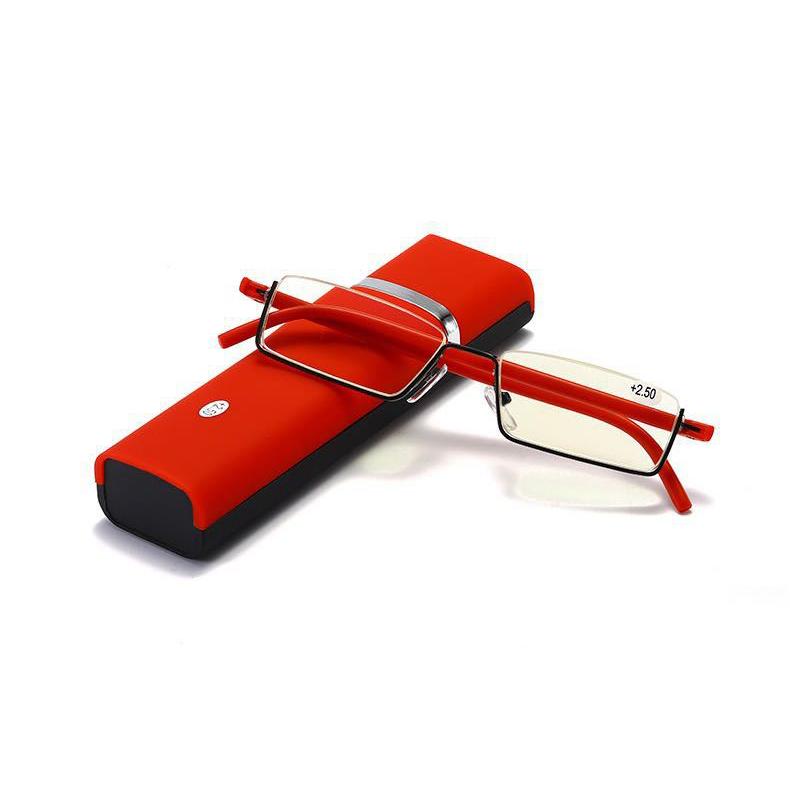 Очки для коррекции зрения Очки металлические унисекс очки для чтения полуоправа женские TR90 анти-синий свет с футляром мужские +1 +1.5 +2.0 +2.5 +3.0 +3.5 +4.0