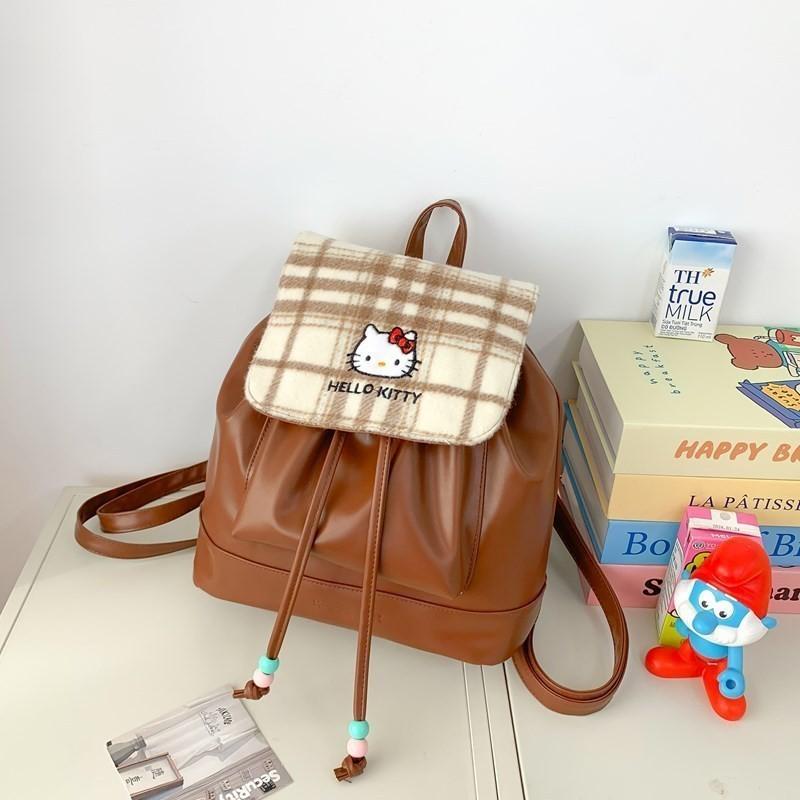 Hello Kitty Girls Mini Backpack With Cartoon Pu Material For Casual Daily Use