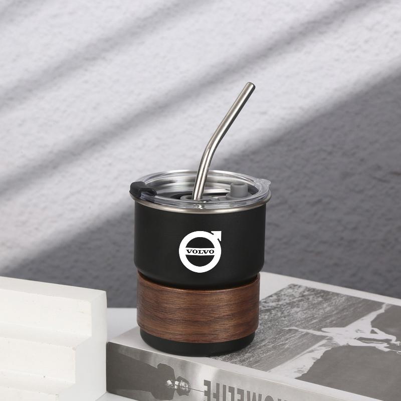 cujgl8 For Volvo XC60 XC40 XC90 S90 High end Stainless Steel Coffee Cup Beverage Office Portable High-temperature Resistant Water Cups