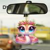 Pink Flower Snake Pendant Acrylic Christmas Tree Hanging Car Decoration Funny Snake Lover Xmas Gift for Car Rearview Mirrors Windows Bags