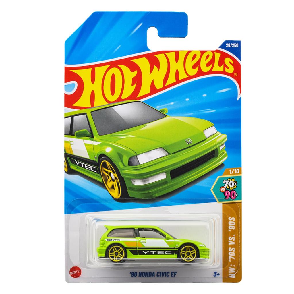 Hot Wheels Базовая машинка JFN66 90 Honda Civic EF Мини-машинка Игрушка Зеленая Возраст 3+