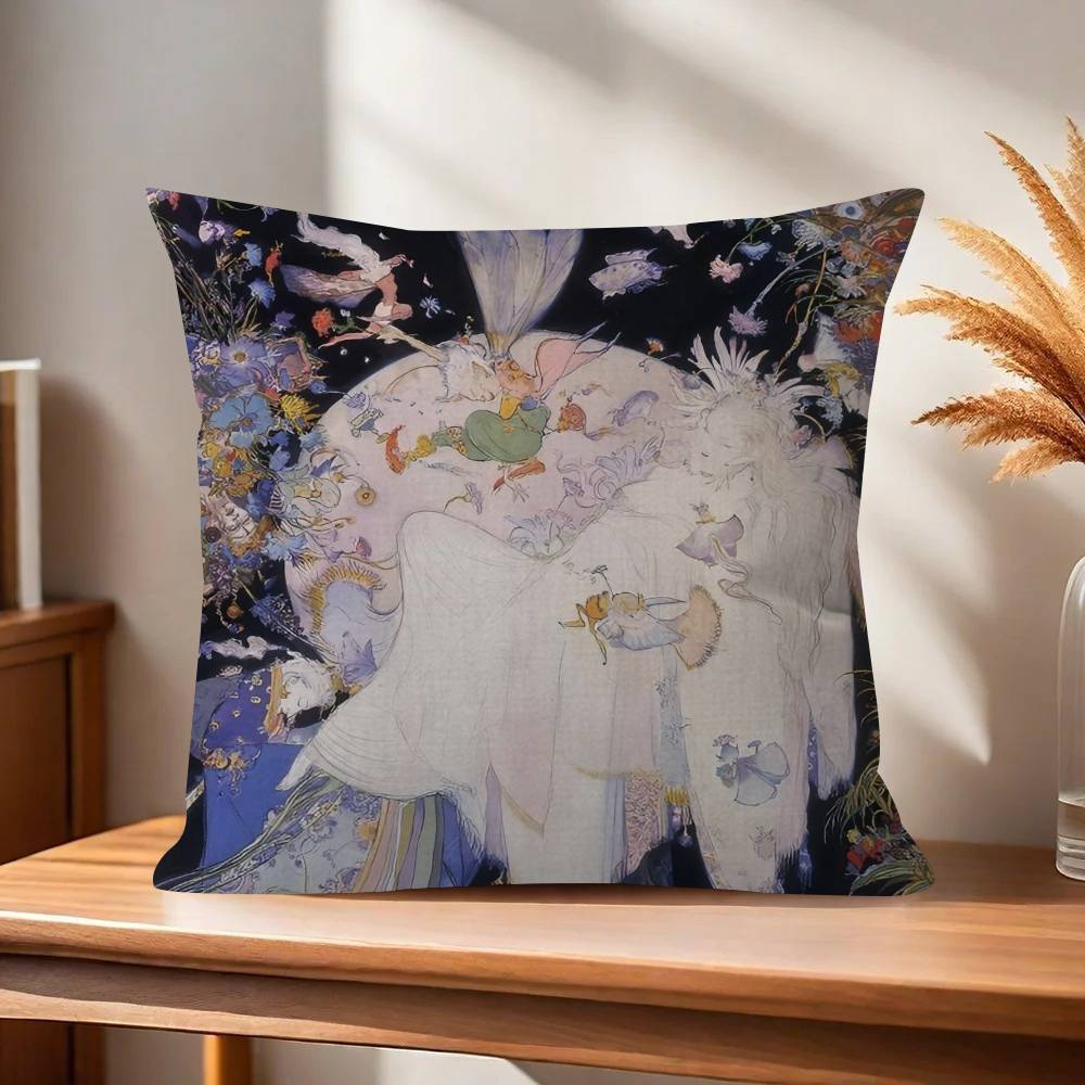 Painting YYoshitaka Amano Art Pillow Gift Home Office Decoration Bedroom Sofa Car Cushion Cover case x