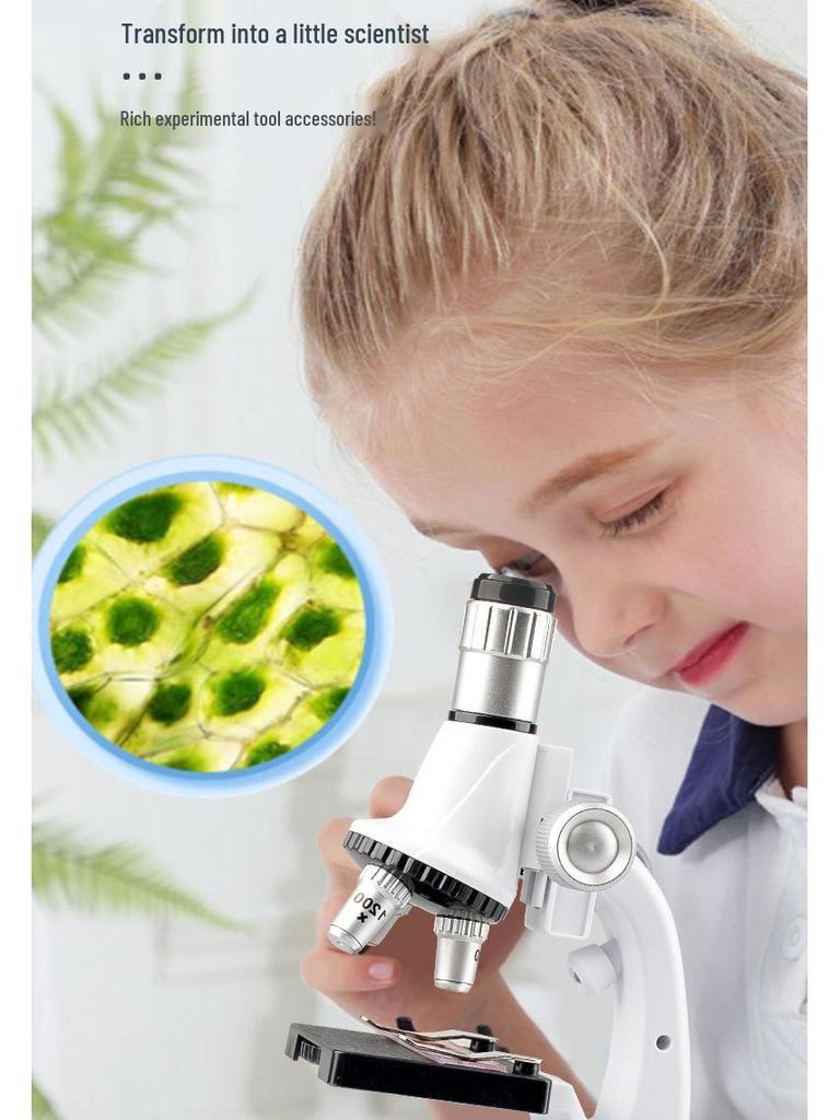 1200x Microscope Set for Kids - Portable Science Experiment Kit for Elementary Students