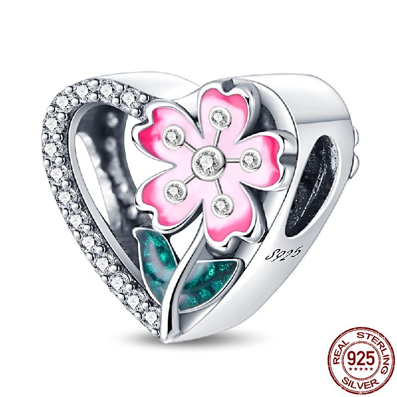 Медные бусины для DIY, шарм в виде сердца из серии «Древо жизни», подходит для оригинального браслета Pan для женщин, ювелирное изделие, подарок на день рождения