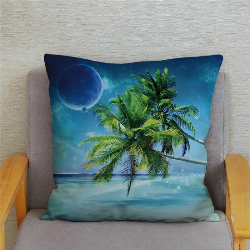 Декор для спальни, гостиной, пляжный пейзаж, кокосовая пальма, чехол для дивана, домашний декор, наволочка с принтом морской звезды и ракушки