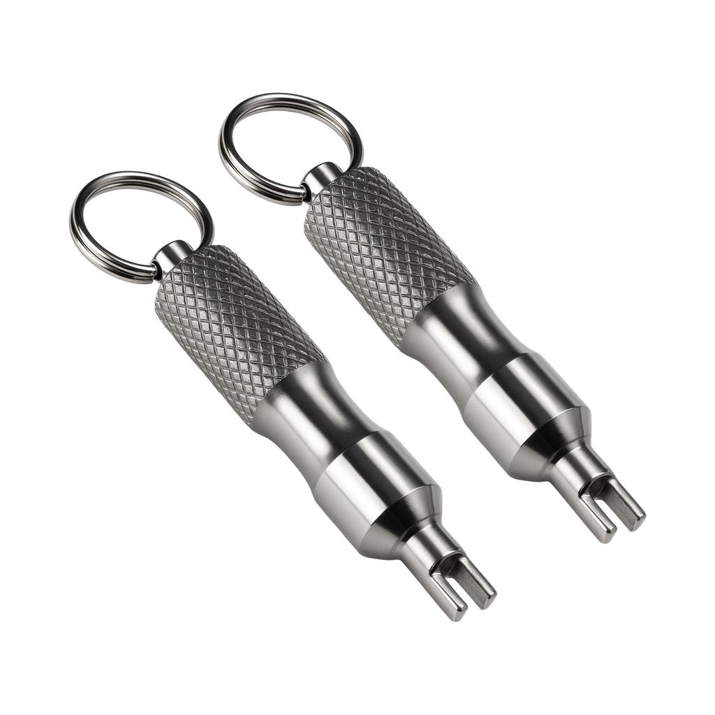 Portable Keychain Valve Core Remover Tool Stainless Steel Key Ring Spanner for Car Motorcycle ATV Bike Tire Repair Universal