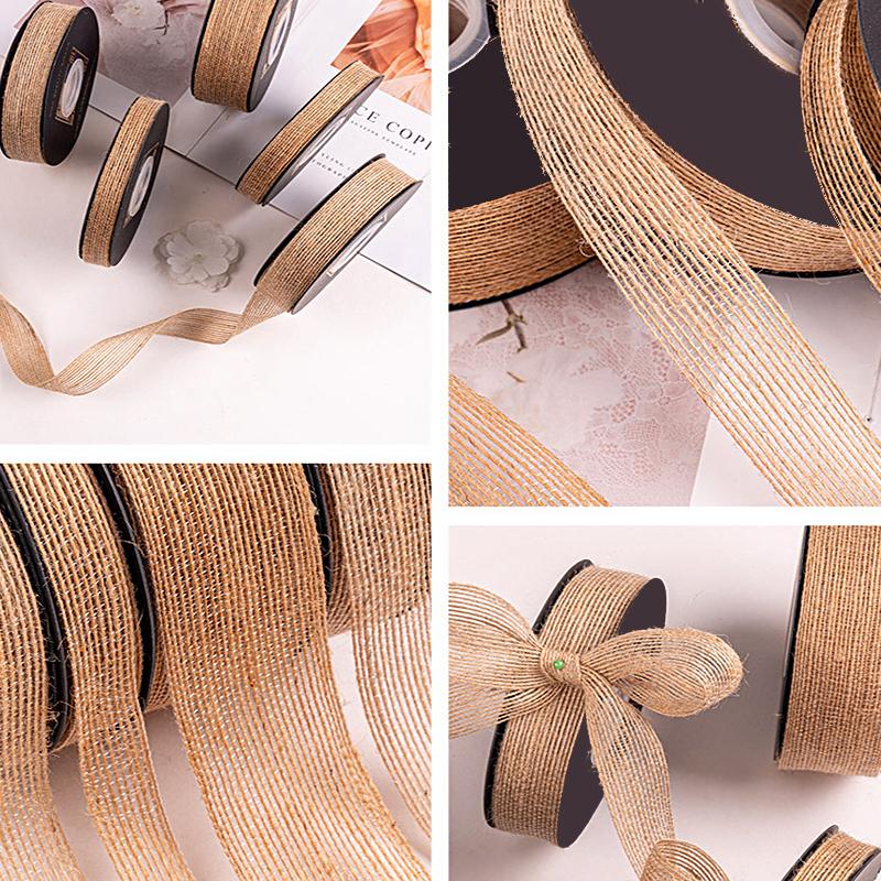 1 рулон льняной ленты «сделай сам», подарочное украшение, упаковка, ленты для поделок, ручная работа, высокое качество