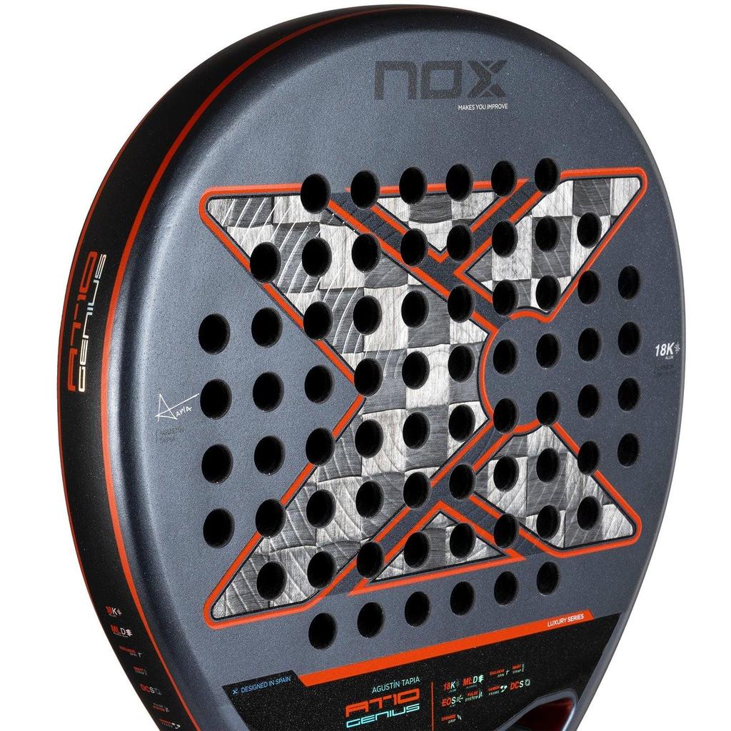 Nox AT10 Genius 18K Alum Tennis Racket Carbon Fiber Black/Grey