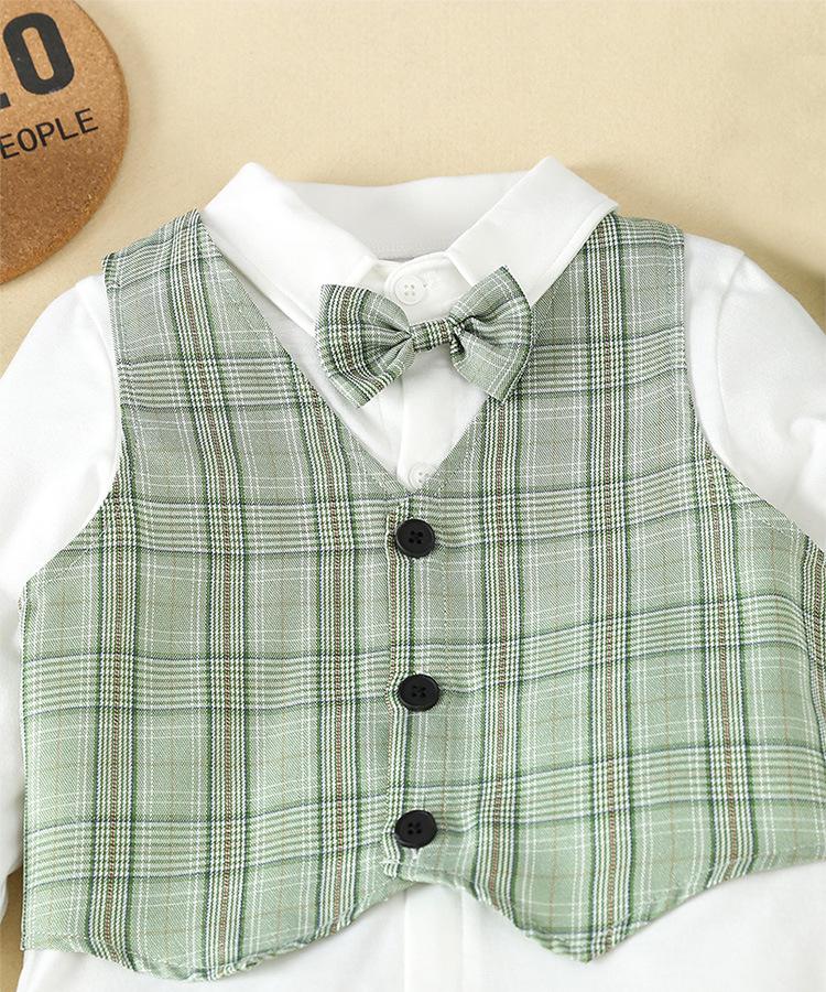 Spring/Autumn Boys' Formal Vest Set: Flower Boy Host Outfit, Children's Performance Suit, 1-Year-Old's Costume