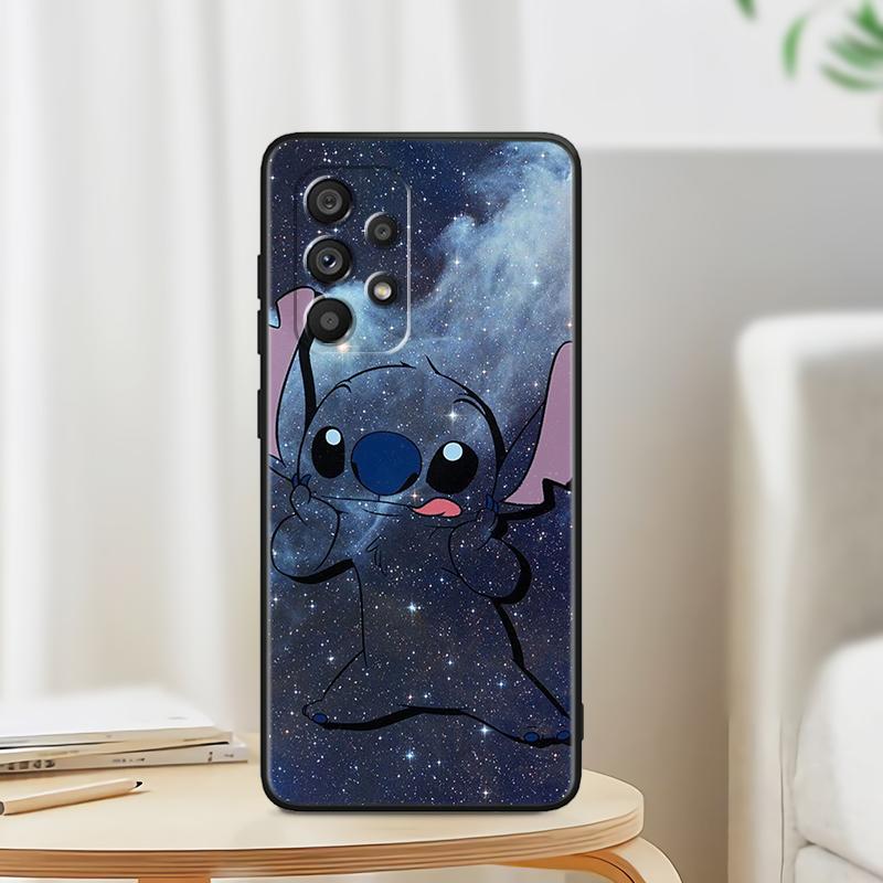 Stitch Cartoon Cute For Samsung A53 A52 A33 A32 A51 A71 A21S A13 A73 A50 A22 A23 A03 A72 A54 A12 5G Black Funda Phone Case