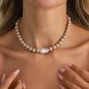DIEZI Bohemian Candy Color Baroque Pearl Beads Pendant Necklace Women Party Vintage Fashion Statement Choker Necklace Jewelry