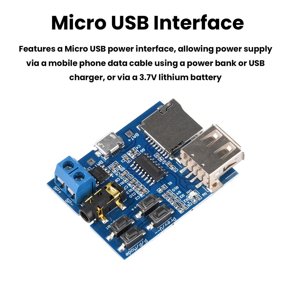 TF Card U Disk Play MP3 Decoder Player Module with Audio Amplifier Decoding Player Module USB 5V Power Supply