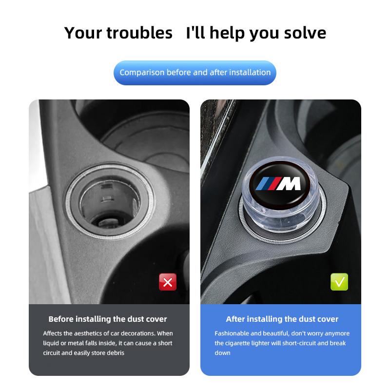 Car Cigarette Lighter Dust Plug Protective Cover For BMW E46 E90 E60 F30 F10 E39 E36 F20 G20 G30 E92 E87 E91 X5 E70 F11 E30 F31 CU4