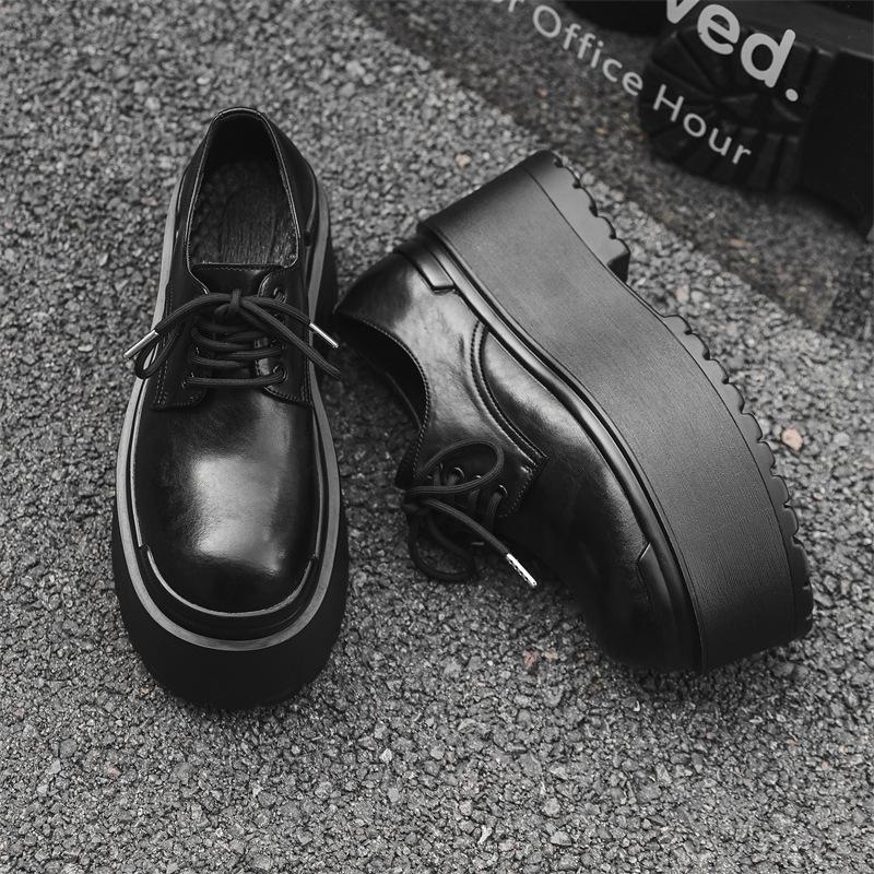 Толстая подошва, увеличивающая высоту 10 см, туфли дерби, мужские повседневные туфли в британском стиле, кожаные туфли Niche Big Head 66645-J