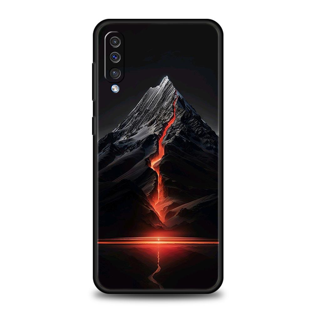 Черный Чехол-Насадка 'Горный Пик' для Samsung Galaxy A56 A36 A26 A16 A34 A24 A42 A22 A20 A12 A40 A30 A10 5G Мягкий ТПУ Чехол-Оболочка