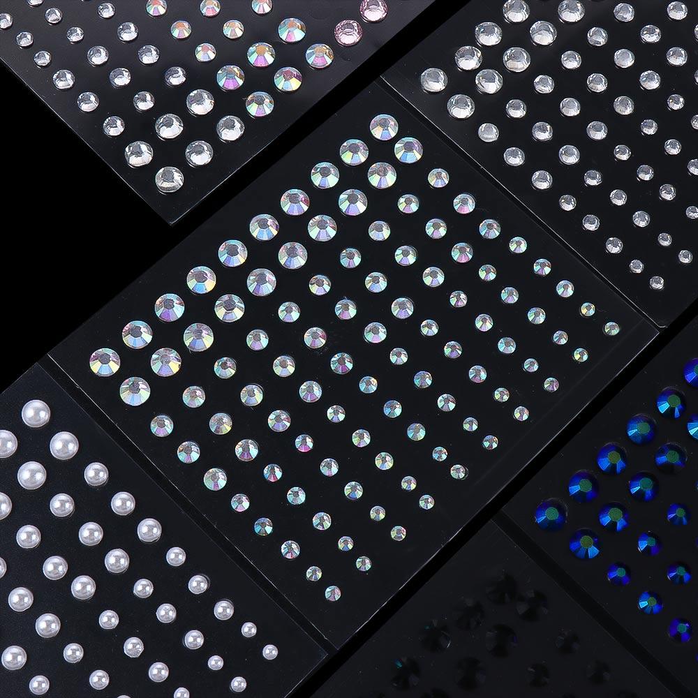 Жемчуг Фестивальный Макияж Украшение Лицо Тело Цветные Ювелирные Наклейки Наклейки со Стразами