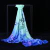 Korean Style Chiffon Printed Silk Scarf Shawl for Spring, Summer, and Autumn - Dual-Purpose Ladies Accessory