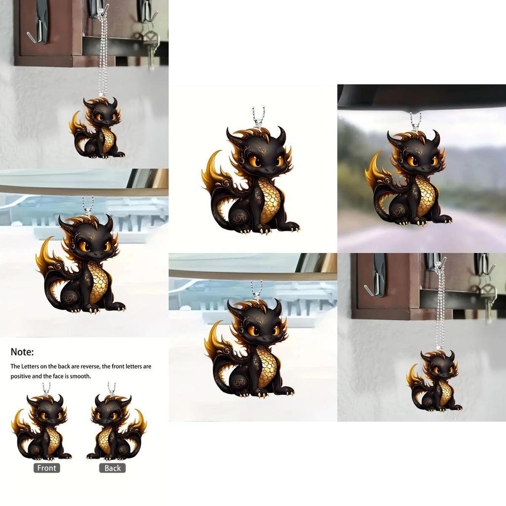 Стильный акриловый подвесной орнамент в виде черного дракона для модного декора интерьера автомобиля