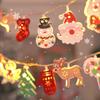 Cross-border Christmas LED String Lights: Wrought Iron Santa & Snowman Decoration