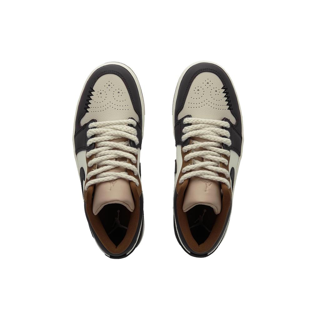 Jordan Air Jordan 1 Charred Mocha Низкие Винтажные Баскетбольные Кроссовки Мужские Светло-Желтые HF5753-221(Команда645-)