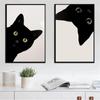 Modren Poster with Animals, Black Cat, Charming Cat, Canvas, Painting, Wall Art Decoration, Drawing Room, Home Decor, Wall Decoration