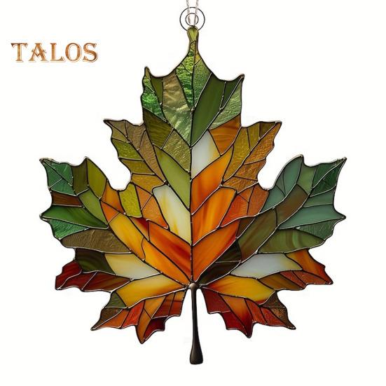 Maple Leaf Acrylic Pendant 3.9inch Window Wall Hanging Ornament Fall Maple Panel Suncatcher for Harvest Thanksgiving Autumn Party Supplies